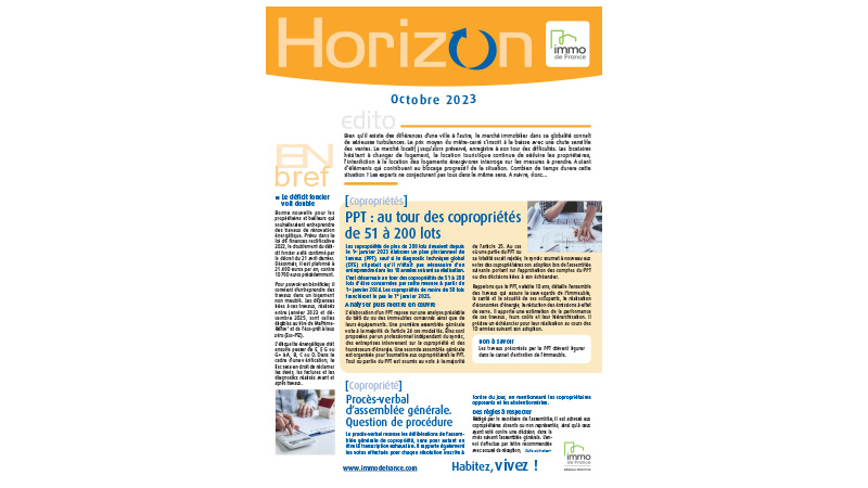 Lettre Horizon - Octobre 2023 - Actus immobilières dans le Nord