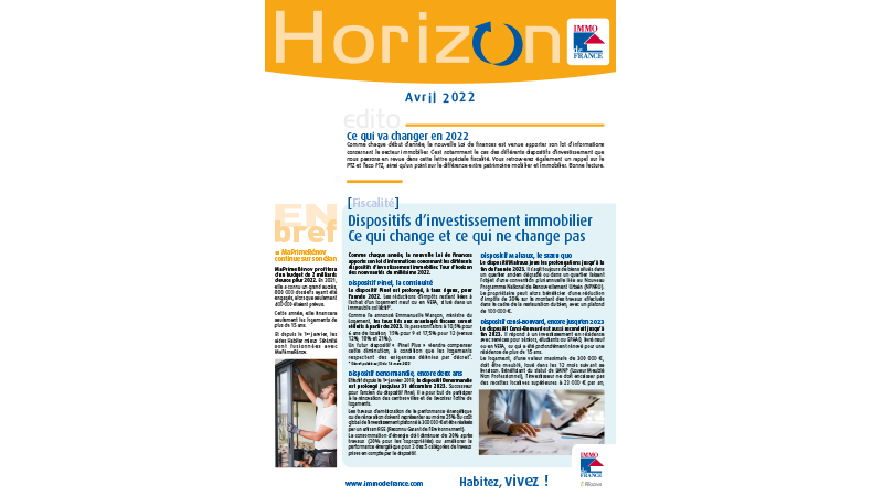 Lettre Horizon - Avril 2022 - Actus immobilières dans le Var