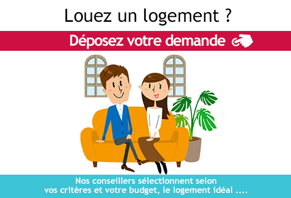 Recherche d'une location - déposer votre demande - Bannières accueil locataire