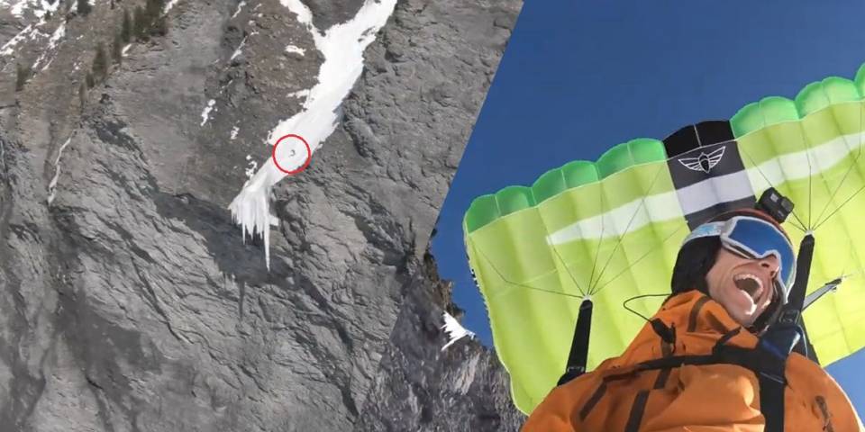 Vidéo : le saut sensationnel en ski base jump de Matthias Giraud à Megève - Actus & Evènements Megève