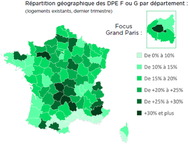 The barometer of the French energy inspection report "DPE" seen by the FNAIM
