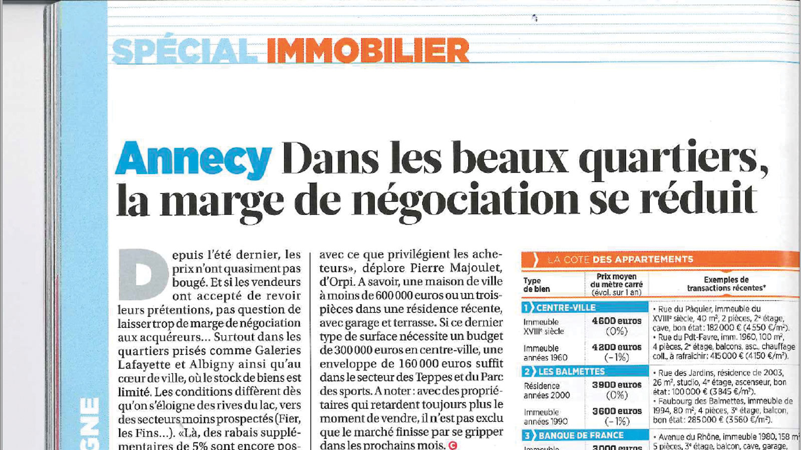 Annecy, dans les beaux quartiers la marge de négociation se réduit